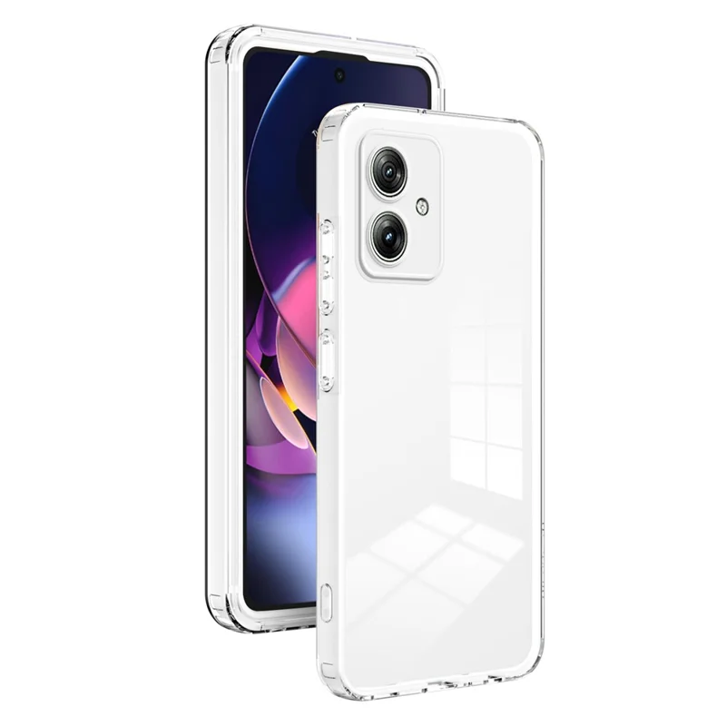 Para o Motorola Moto G54 5G, Capa de Telefone Celular, Caso TPU + PC Lens Protection Clear Back Cover - Branco