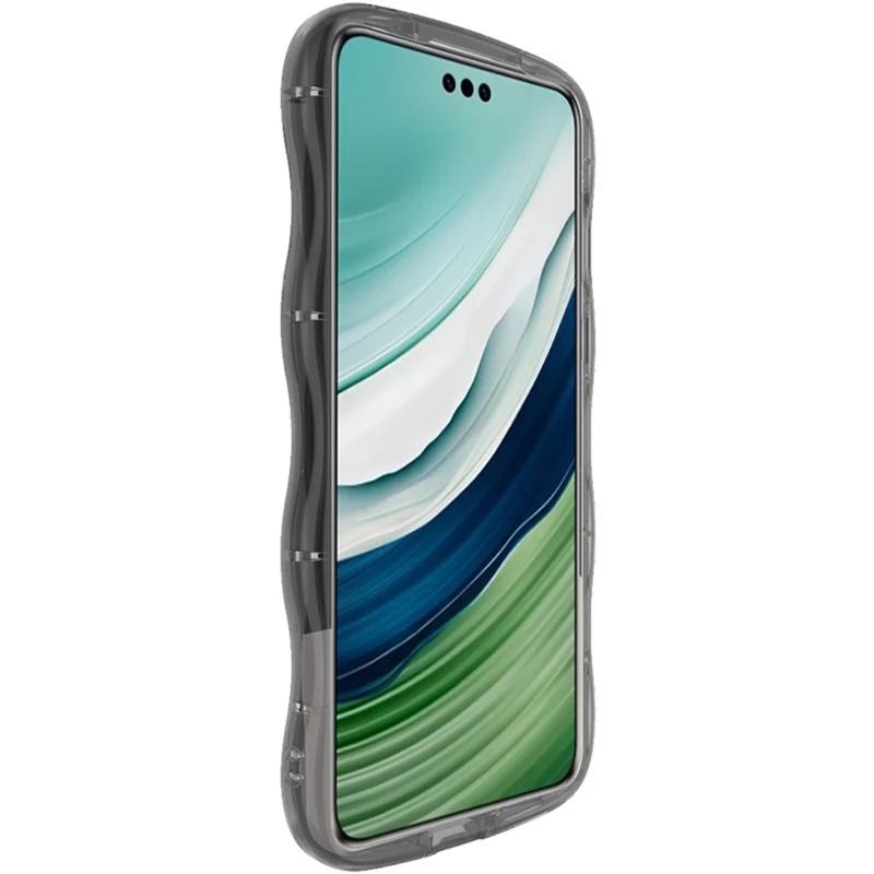 IMAK pour Huawei Mate 60 Pro / Mate 60 Pro+ Étuis de téléphone portable TPU Curly Wave Frame Cover - Transparent Noir