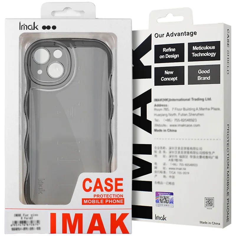 IMAK pour Huawei Mate 60 Pro / Mate 60 Pro+ Étuis de téléphone portable TPU Curly Wave Frame Cover - Transparent Noir
