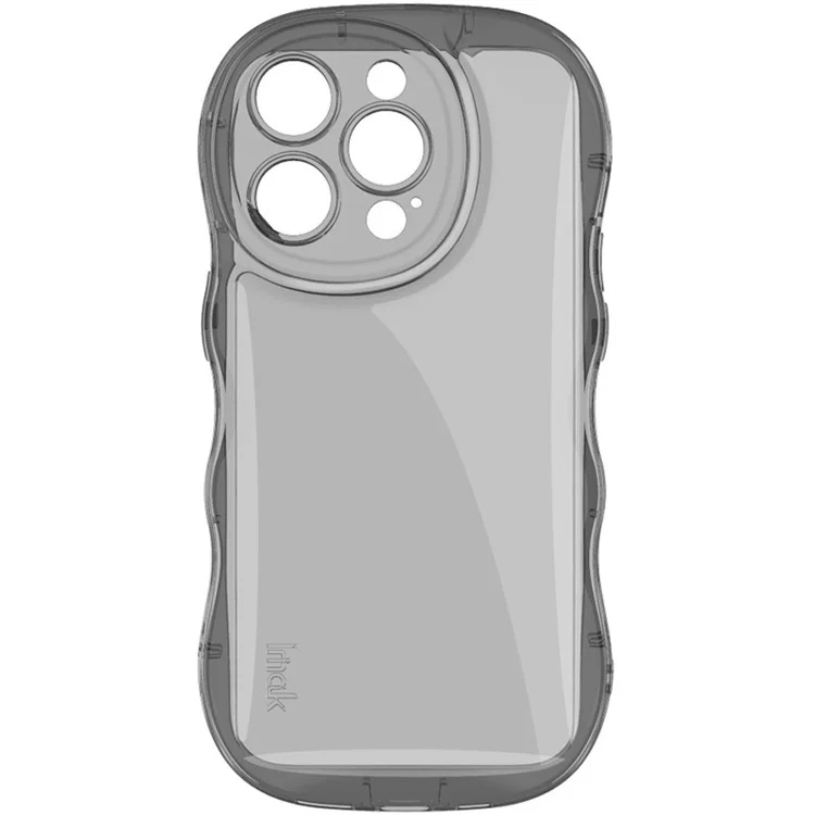 IMAK Für iPhone 14 Pro Max Handyhülle Kratzfeste TPU Wellenförmige Ränder Rückenschale - Transparent Schwarz