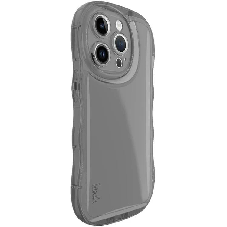 IMAK Für iPhone 14 Pro Max Handyhülle Kratzfeste TPU Wellenförmige Ränder Rückenschale - Transparent Schwarz