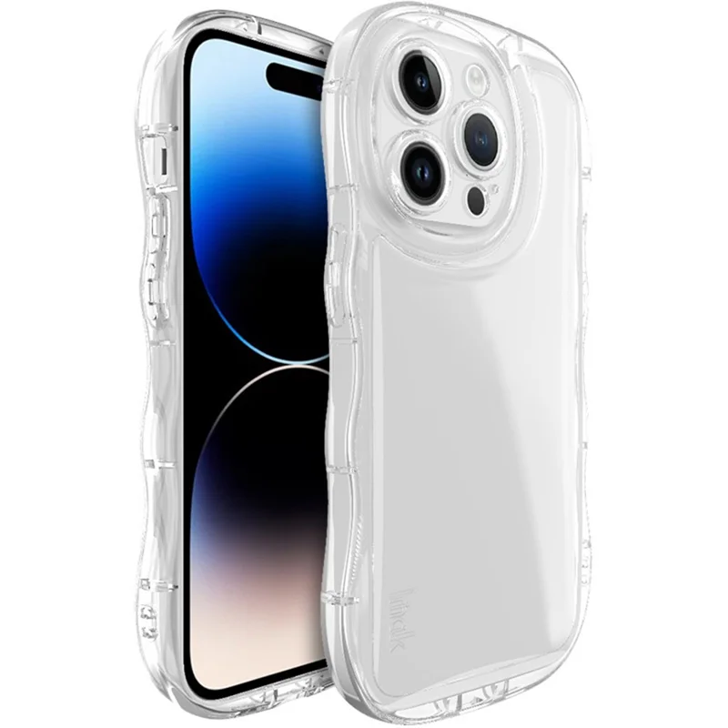 IMAK For iPhone 14 Pro Max Phone Case Scratch-resistant TPU Wavy Edges Back Shell - Transparent