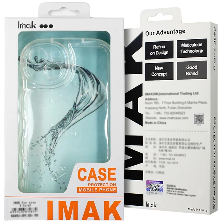 IMAK For iPhone 15 Pro TPU Case Waxy Edge Anti-Collision Phone Cover - Transparent Black