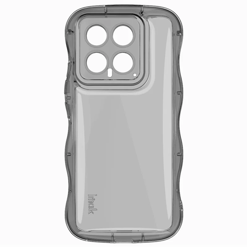 IMAK For Xiaomi 14 TPU Case Curly Wave Frame Protective Phone Cover - Transparent Black