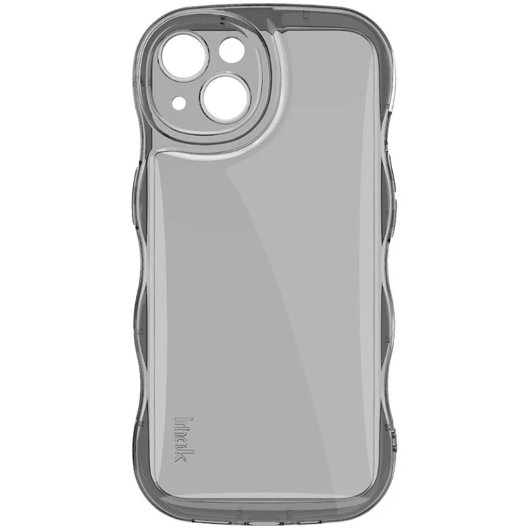 IMAK For iPhone 14 TPU Phone Case Wave Frame Anti-slip Cover - Transparent Black