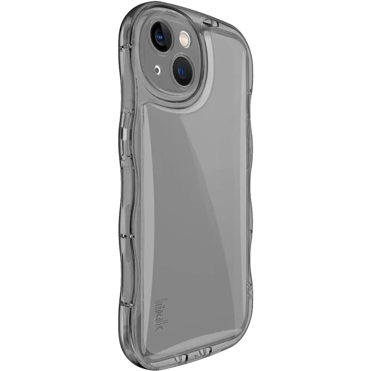 IMAK For iPhone 14 TPU Phone Case Wave Frame Anti-slip Cover - Transparent Black