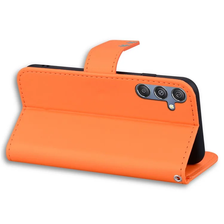 Für Samsung Galaxy M34 5G / F34 5G Cartoon Animal Pattern Wallet Leather Cover Cell Phone Cases - Orange