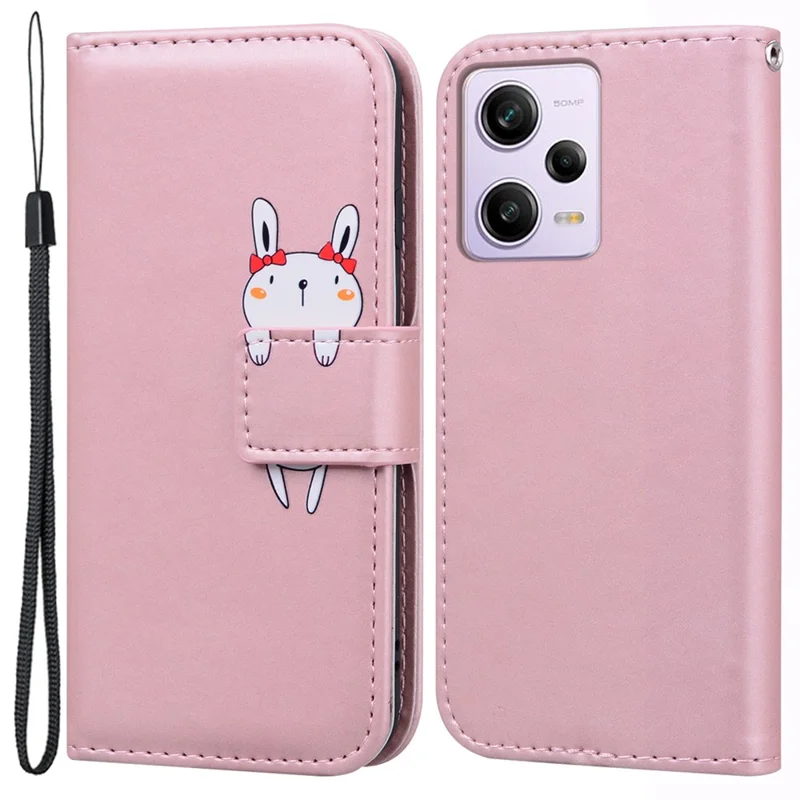 For Xiaomi Redmi Note 12 Pro 5G / Note 12 Pro Speed 5G / Poco X5 Pro 5G Cartoon Animal Pattern Leather Cell Phone Cases - Pink