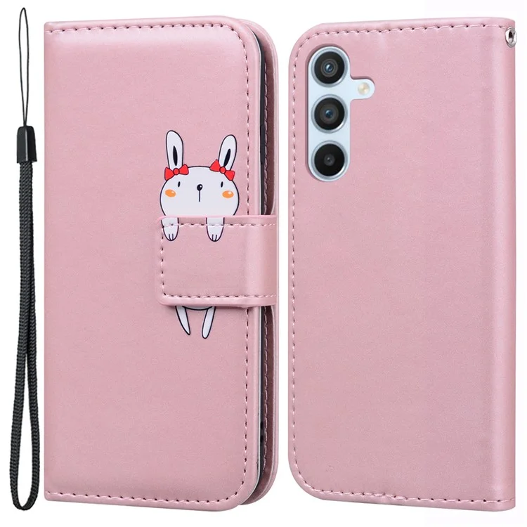 Per Samsung Galaxy A54 5G PU Leather Shell Cartoon Animal Pattern Cell Phone Cases - Pink