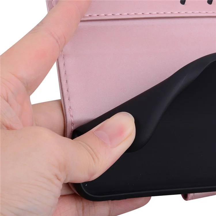 Per Samsung Galaxy A54 5G PU Leather Shell Cartoon Animal Pattern Cell Phone Cases - Pink