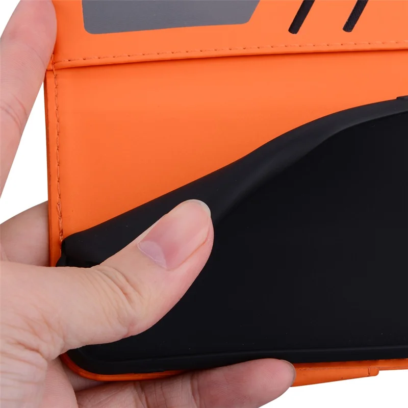 For iPhone 13 Pro Max 6.7 inch Cover Cartoon Animal Pattern PU Leather Cell Phone Cases - Orange