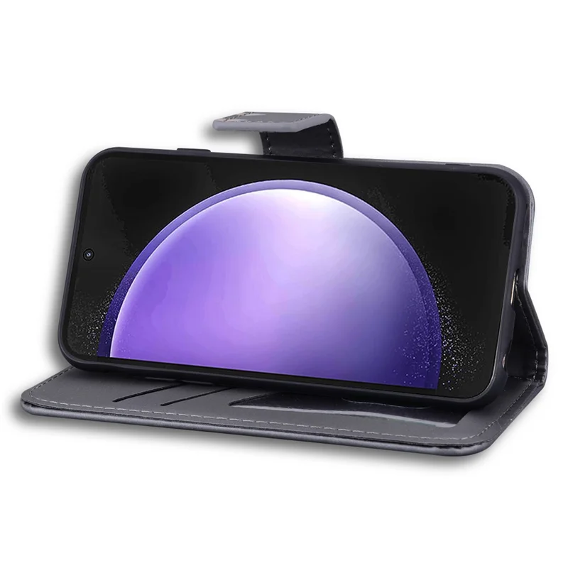 For Samsung Galaxy S23 FE Cartoon Animal Pattern Cell Phone Cases Book Style Leather Cover - Grey