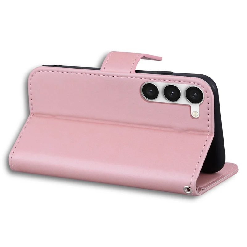 For Samsung Galaxy S23 Cell Phone Case Cartoon Animal Pattern Leather Stand Cover - Pink