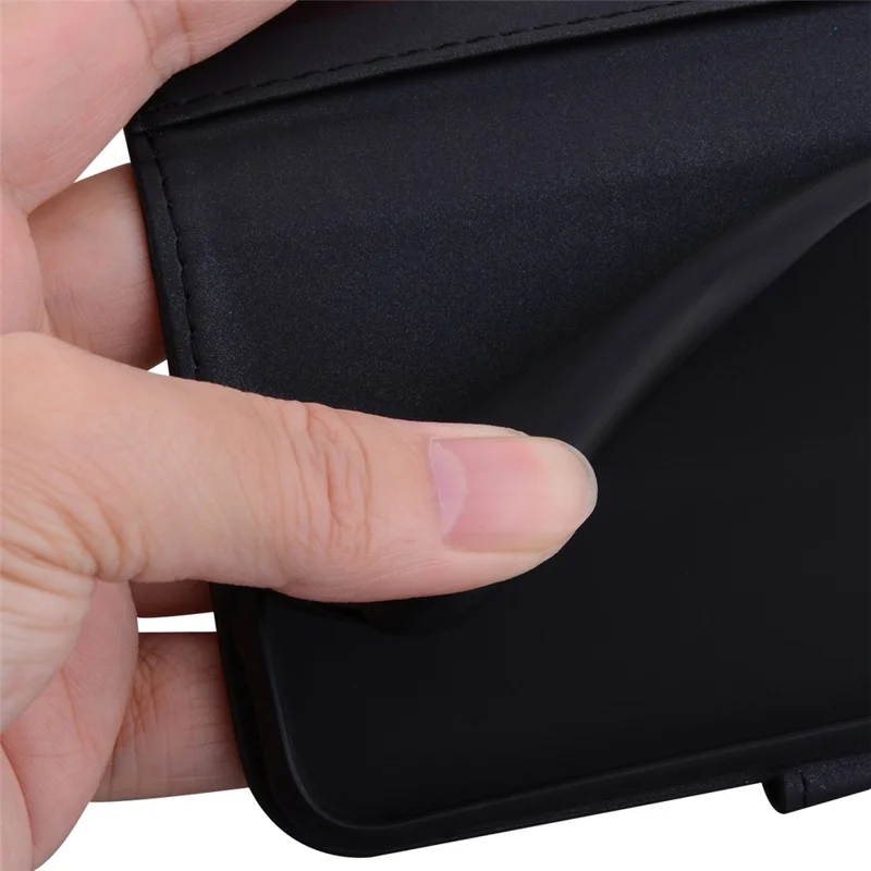 For iPhone 15 Pro Cell Phone Case Cute Animal Pattern PU Leather Cover with Wallet - Black