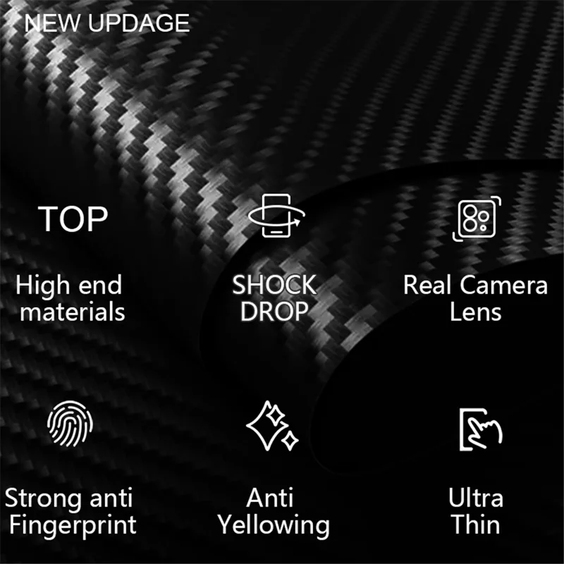 For Xiaomi 14 Cell Phone Case Carbon Fiber Texture Hard PC Protective Cover - Black