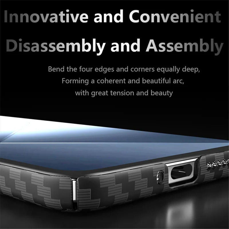 For Xiaomi 14 Cell Phone Case Carbon Fiber Texture Hard PC Protective Cover - Black