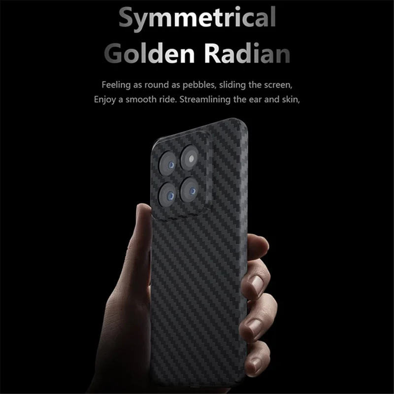 For Xiaomi 14 Cell Phone Case Carbon Fiber Texture Hard PC Protective Cover - Black