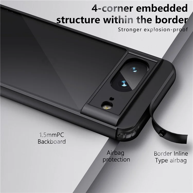 Pour Google Pixel 8a Case TPU+PC 2-en-1 Matte Skin-touch Phone Cover