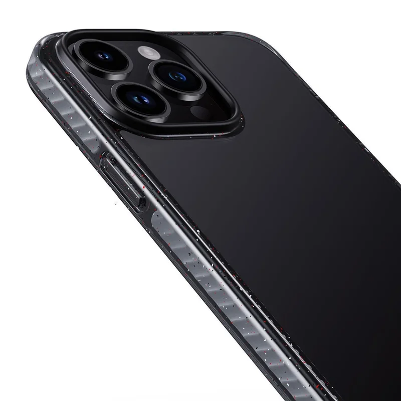 For iPhone 15 Pro Cell Phone Case Glitter Powder Clear TPU+PC Anti-drop Cover - Pink