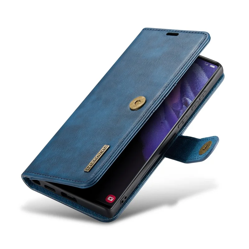DG.MING for Samsung Galaxy S24 Ultra Case Detachable Split Leather Cover with Stand Wallet - Blue