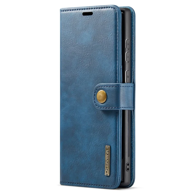 DG.MING for Samsung Galaxy S24 Ultra Case Detachable Split Leather Cover with Stand Wallet - Blue