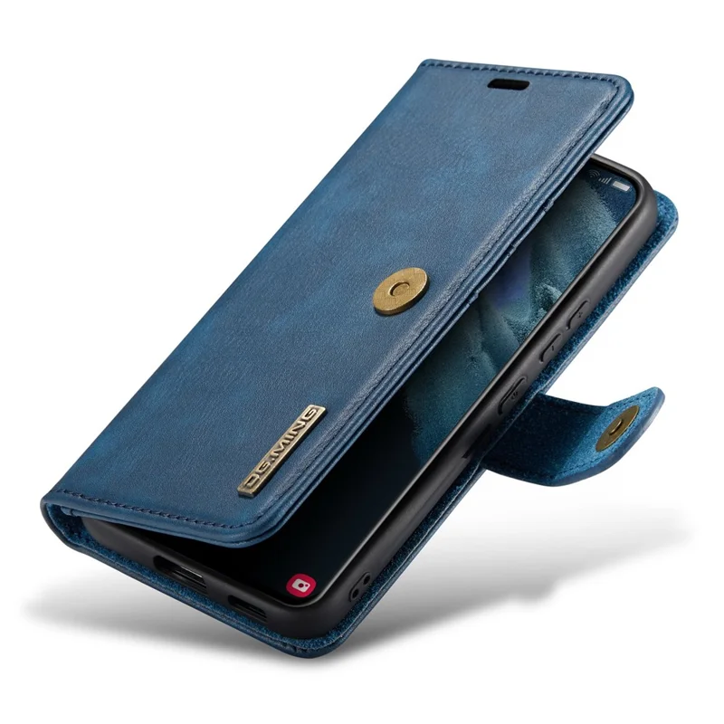 DG.MING for Samsung Galaxy S24+ Case Split Leather Wallet Detachable Phone Cover - Blue