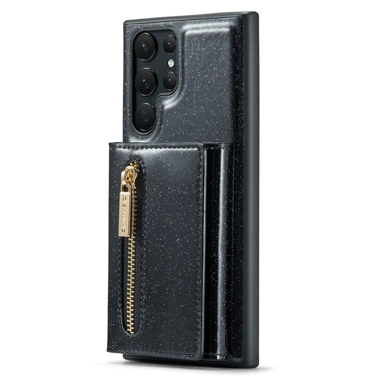 DG.MING M3 Series For Samsung Galaxy S24 Ultra Case Detachable Wallet Phone Kickstand Cover - Black