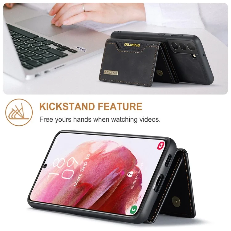 DG.MING M2 Series per Samsung Galaxy S24 Custodia Supporto Wallet Staccabile 2-in-1 Cover Telefonica - Nero