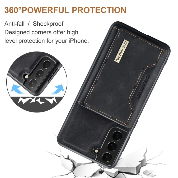 DG.MING M2 Series per Samsung Galaxy S24 Custodia Supporto Wallet Staccabile 2-in-1 Cover Telefonica - Nero