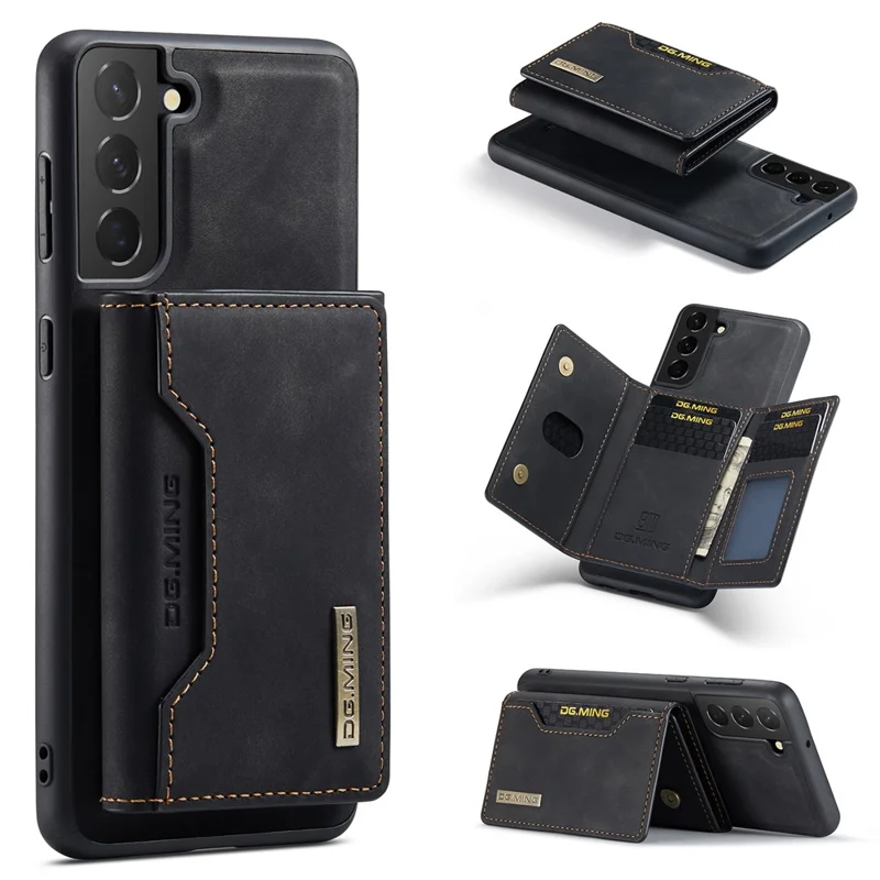 DG.MING M2 Series for Samsung Galaxy S24+ Case Magnetic Wallet Detachable Phone Cover  - Black