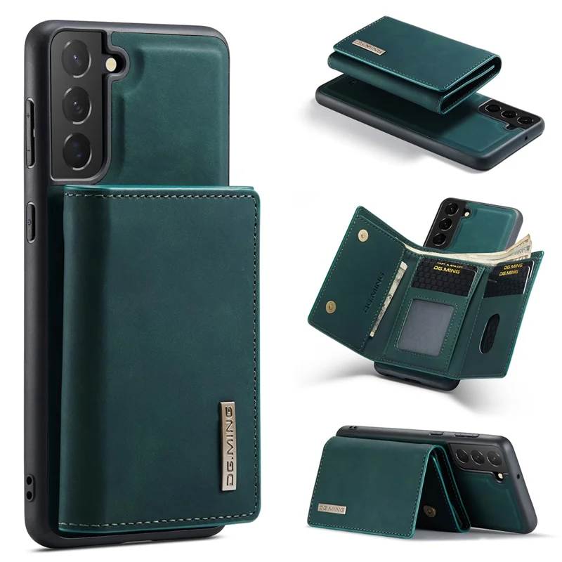 DG.MING M1 Series for Samsung Galaxy S24 Case Magnetic Wallet Kickstand Phone Cover - Green