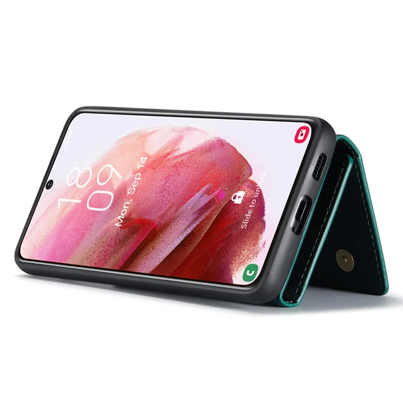 DG.MING M1 Series for Samsung Galaxy S24 Case Magnetic Wallet Kickstand Phone Cover - Green