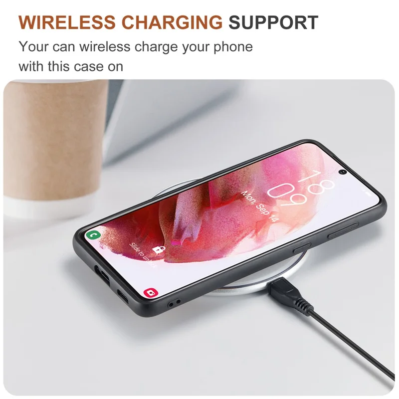 DG.MING M1 Series for Samsung Galaxy S24+ Case Magnetic Wallet Leather Coated PC+TPU Cover - Red