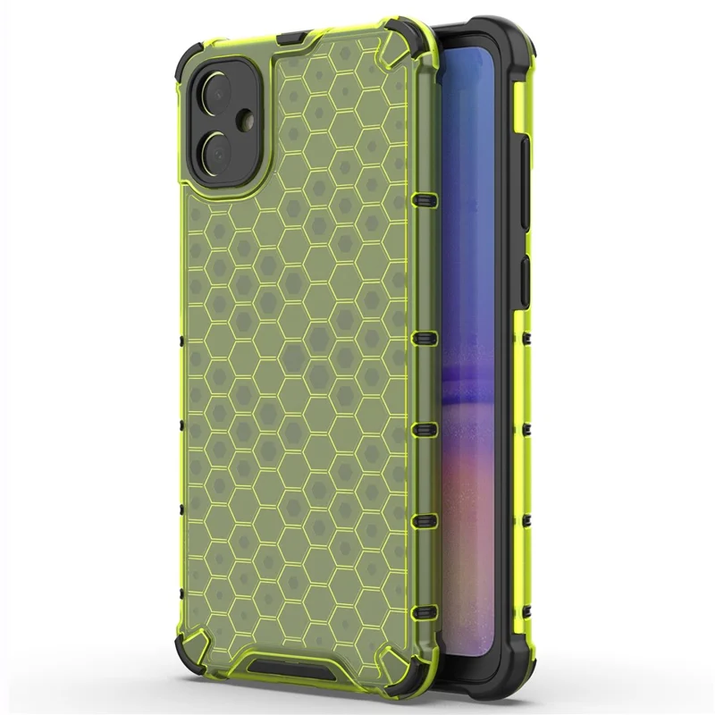 For Samsung Galaxy A05 4G Case Honeycomb Design TPU+PC Back Cover - Green