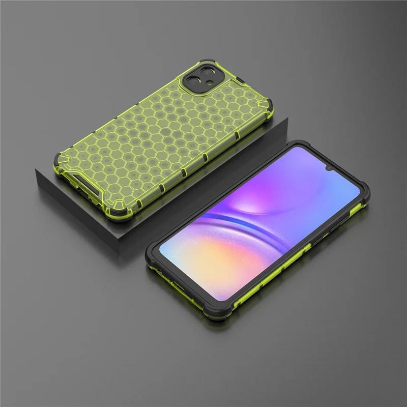 For Samsung Galaxy A05 4G Case Honeycomb Design TPU+PC Back Cover - Green