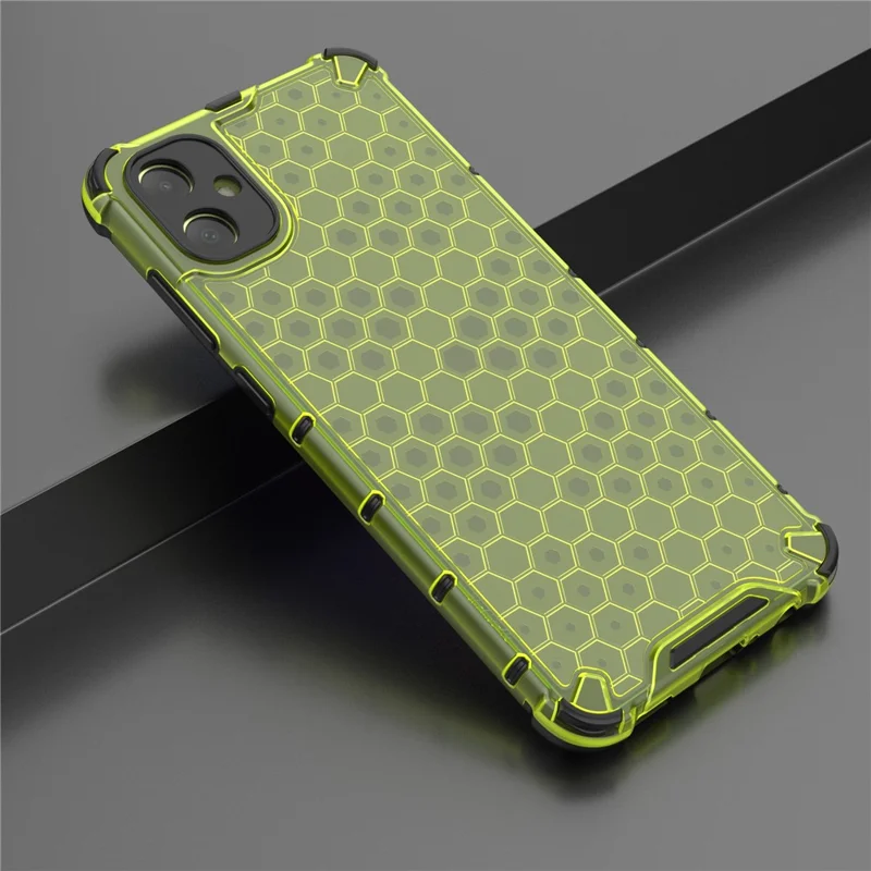 For Samsung Galaxy A05 4G Case Honeycomb Design TPU+PC Back Cover - Green
