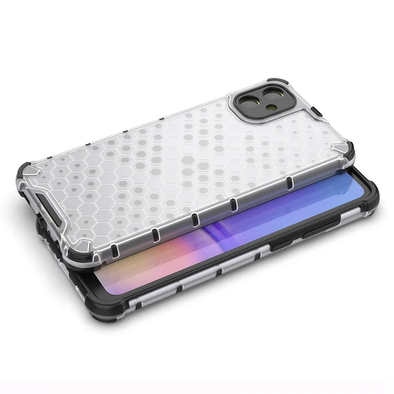 For Samsung Galaxy A05 4G Case Honeycomb Design TPU+PC Back Cover - Green