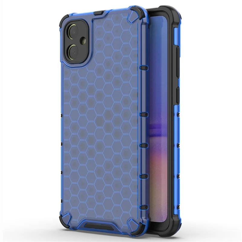 For Samsung Galaxy A05 4G Case Honeycomb Design TPU+PC Back Cover - Blue