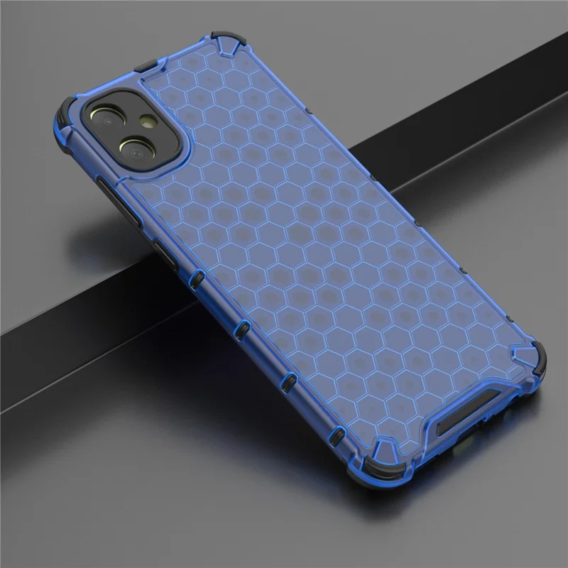 For Samsung Galaxy A05 4G Case Honeycomb Design TPU+PC Back Cover - Blue