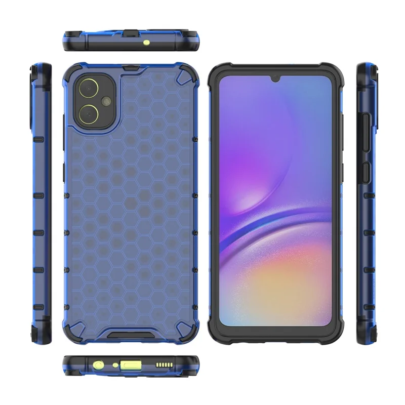 For Samsung Galaxy A05 4G Case Honeycomb Design TPU+PC Back Cover - Blue