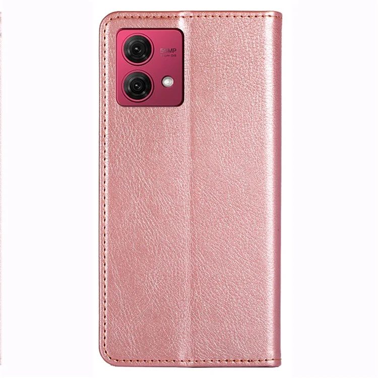 Para Motorola Moto G84 5G Funda de Piel de PU Cubierta Protectora de Teléfono de Pie Cartera - Oro Rosa