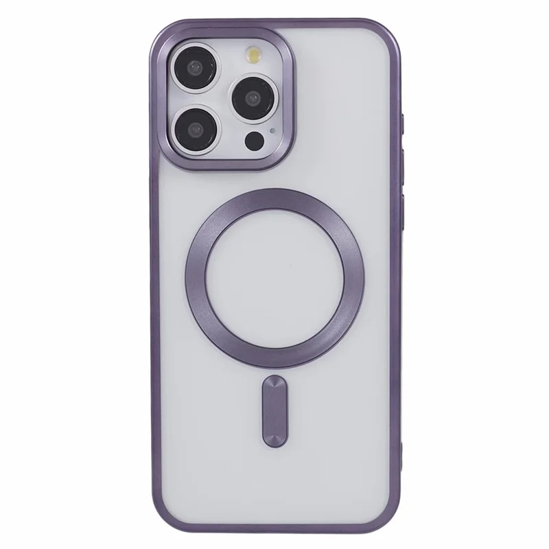 Per iPhone 14 Pro Max Custodia magnetica compatibile con MagSafe Copertura in TPU elettrolitico - Viola scuro