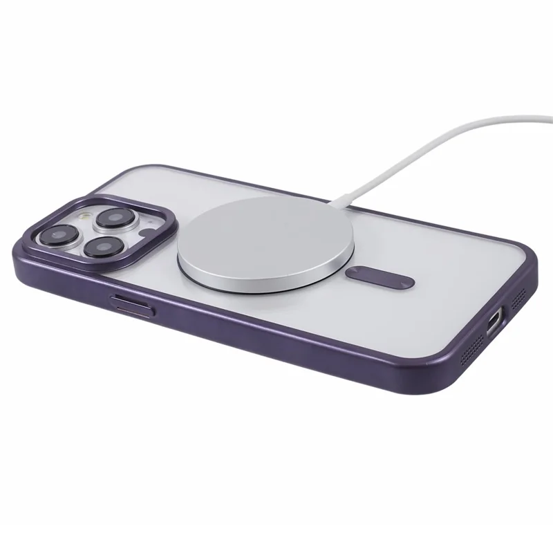 Per iPhone 14 Pro Max Custodia magnetica compatibile con MagSafe Copertura in TPU elettrolitico - Viola scuro