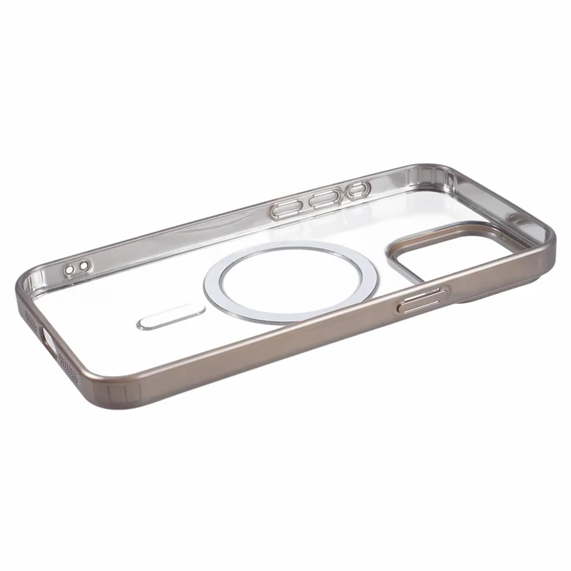 For iPhone 14 Pro Max Magnetic Case Compatible with MagSafe Electroplating TPU Cover - Titanium Grey