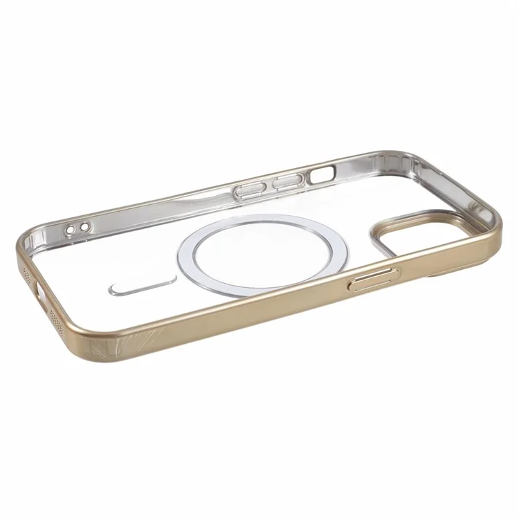 For iPhone 13 Case Matte TPU Electroplating Phone Cover Compatible with MagSafe - Yellow
