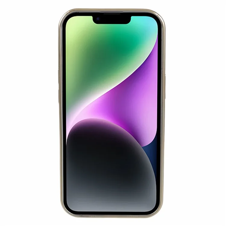 Capa para iPhone 14 Plus, revestimento matizado metálico magnético TPU compatível com MagSafe - Amarela