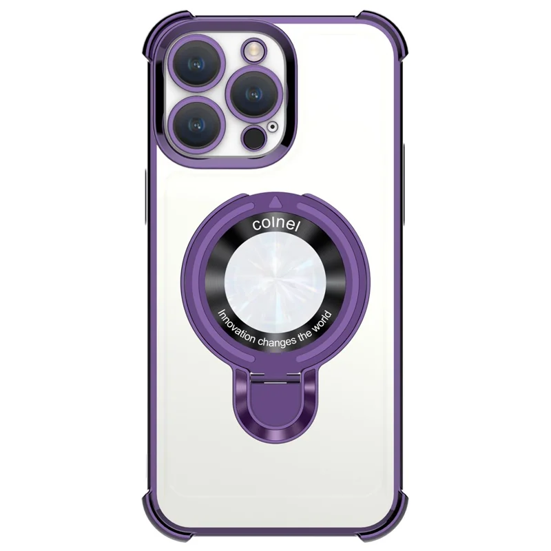 Obudowa magnetyczna na iPhone'a 14 Pro Max z podpórką i wzmocnionymi narożnikami – powlekana elektrolitycznie purpurowa