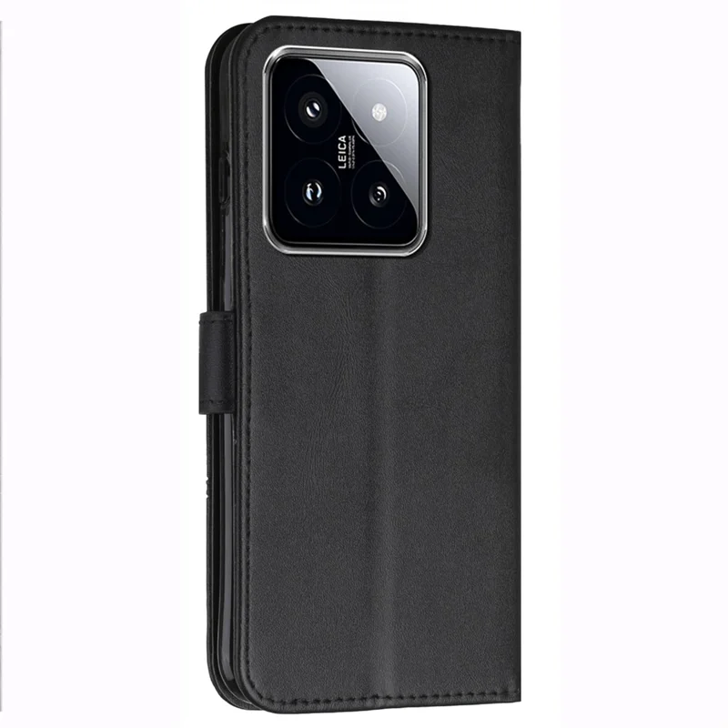 For Xiaomi 14 Cell Phone Case Wallet Stand Full Protection Leather Cover - Black