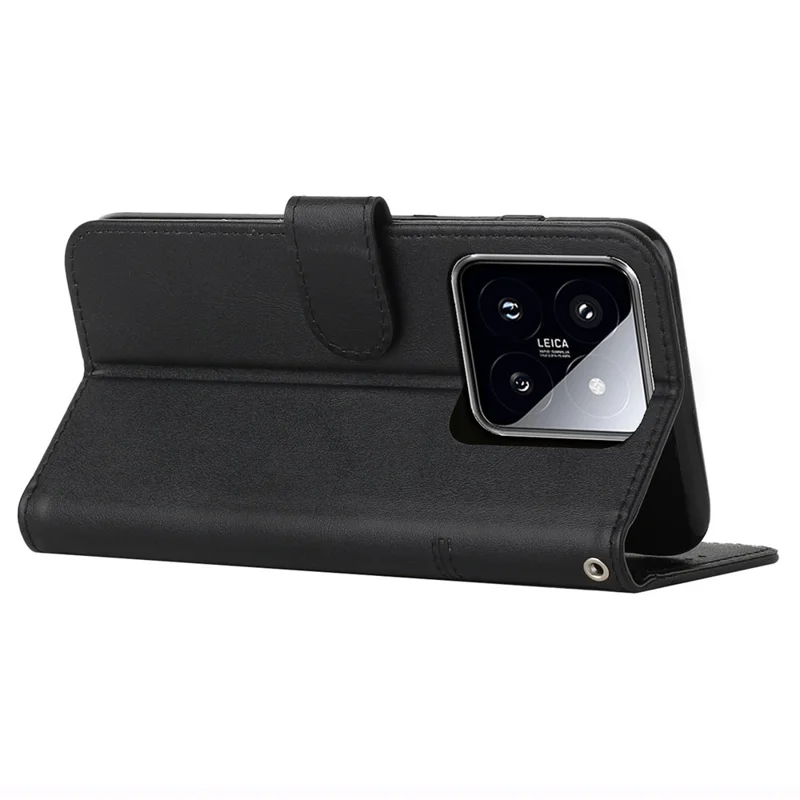 For Xiaomi 14 Cell Phone Case Wallet Stand Full Protection Leather Cover - Black