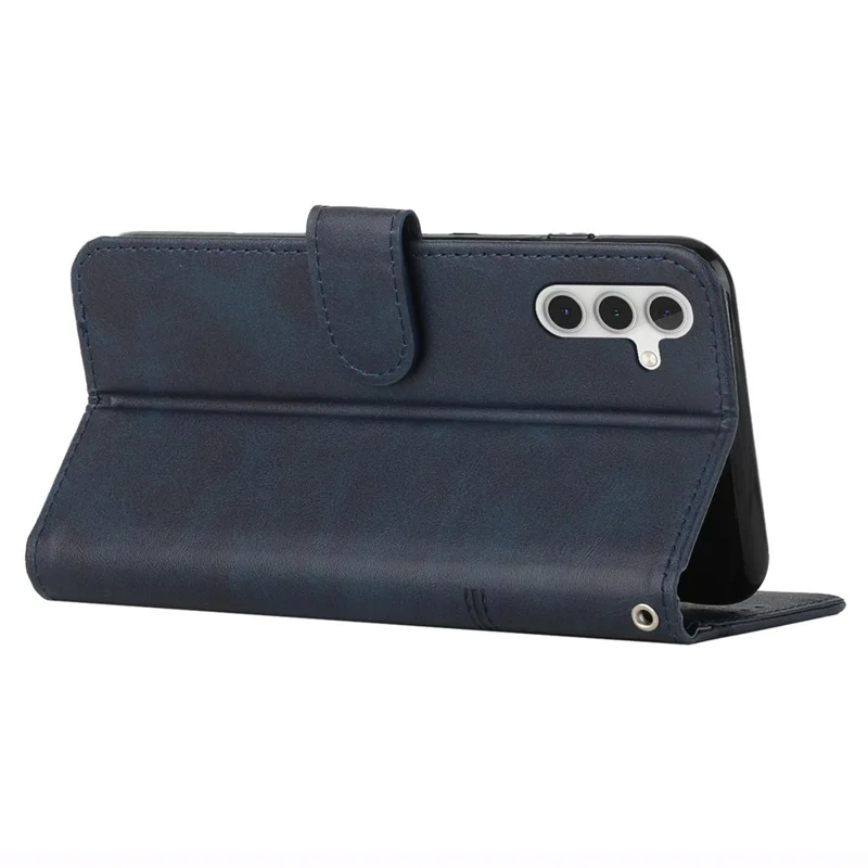 Pour Samsung Galaxy A25 5G (Global) (161,0 x 76,5 x 8,3 mm) Étui pour téléphone portable Calf Texture Leather Wallet Cover - Saphir